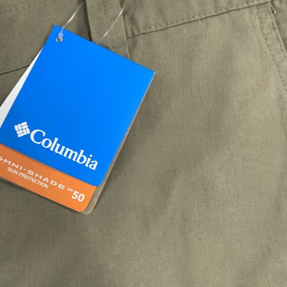 Columbia Omni Shade Sun Protection Outdoor Green Nylon Shorts Mens Size 42W x 9L - Picture 5 of 8